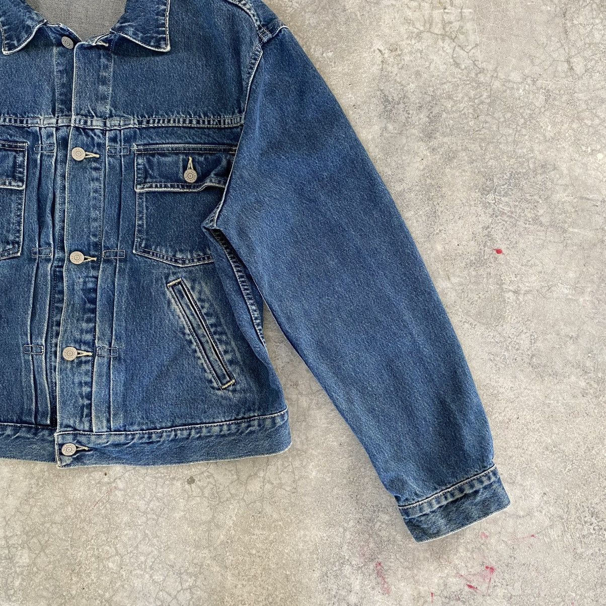 RRL Ralph Lauren VTG 90’s RRL Ralph Lauren Buckle Back Pleated Denim Jacket Size US XL / EU 56 / 4 - 8 Thumbnail