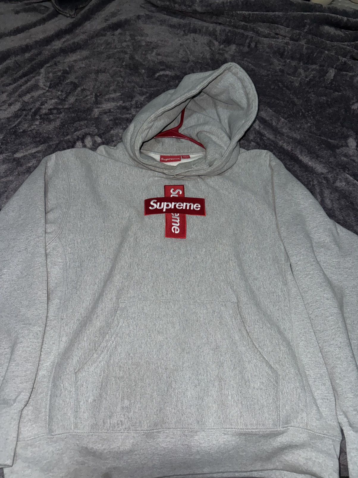 Supreme Supreme Cross Box Logo Hoodie (ash grey) | Grailed