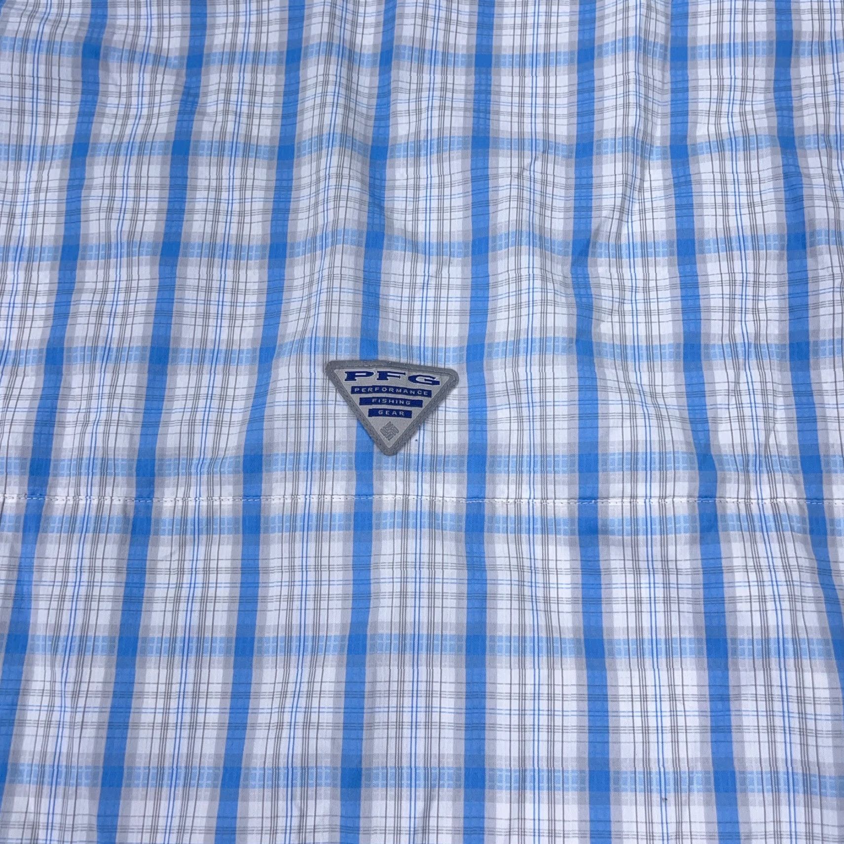 Vintage Columbia PFG Shirt Men 2XL Blue White Plaid Button Up Performance Fishing Camp Size US XXL / EU 58 / 5 - 6 Thumbnail