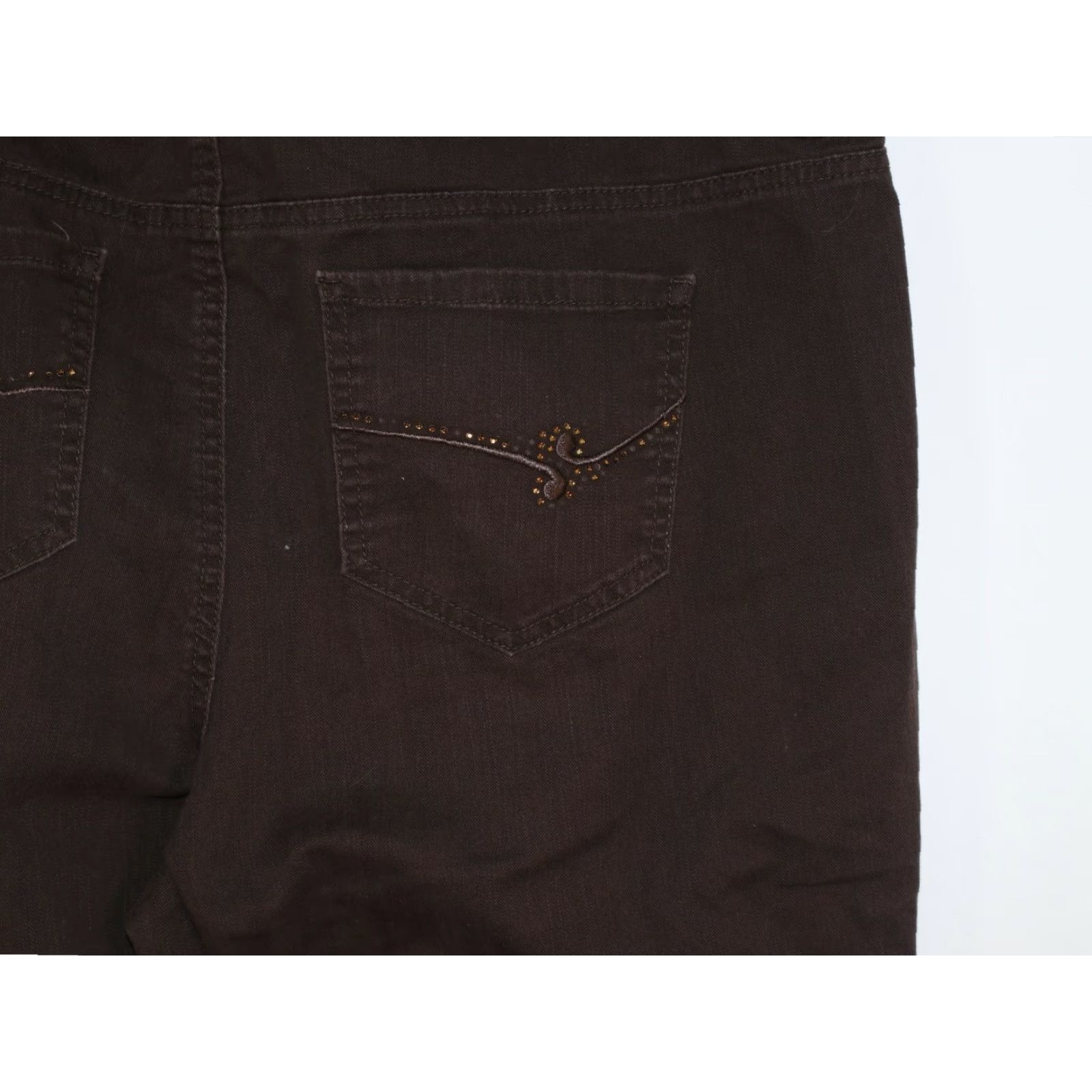 Vintage Beverly Drive Jeans Women's Plus Size 18W High Rise Casual Denim Straight Pant 37X29 Brown Pockets Size 40" / US 18 - 6 Thumbnail