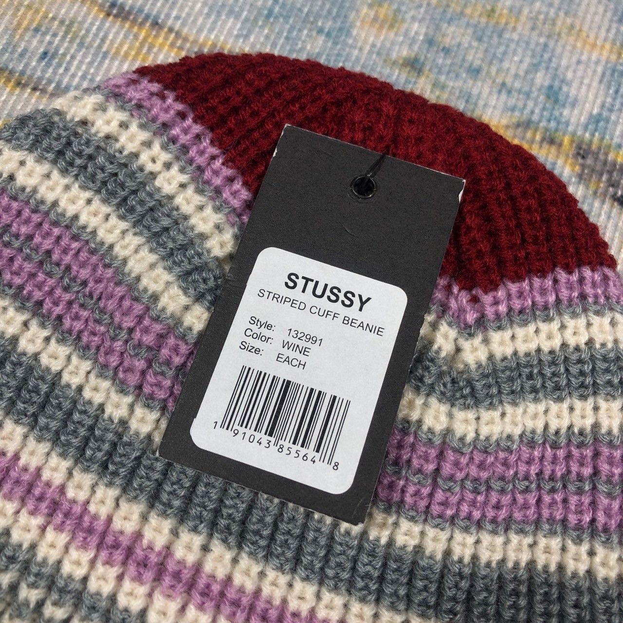Stussy × Vintage Stussy Striped Cuff Beanie Size ONE SIZE - 6 Thumbnail