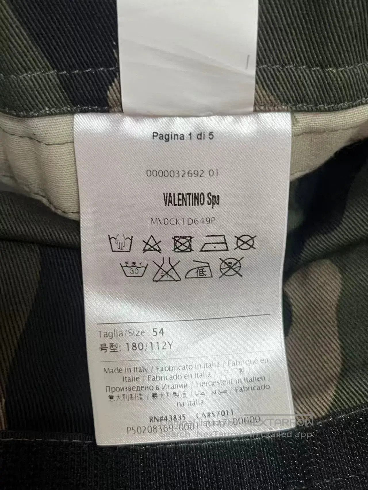 Valentino Valentino Windbreaker with Unique Camouflage Print. Size US XXL / EU 58 / 5 - 6 Thumbnail