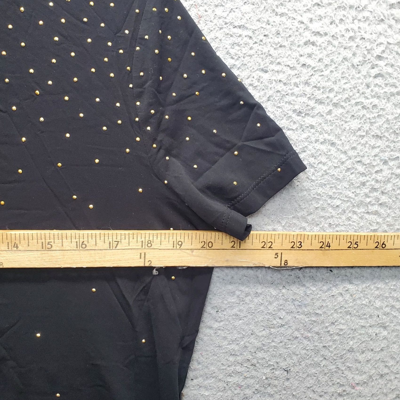 St. John St. John Blouse Womens Size L Beaded Short Sleeve Turtleneck Pullover Black Top Size L / US 10 / IT 46 - 4 Thumbnail