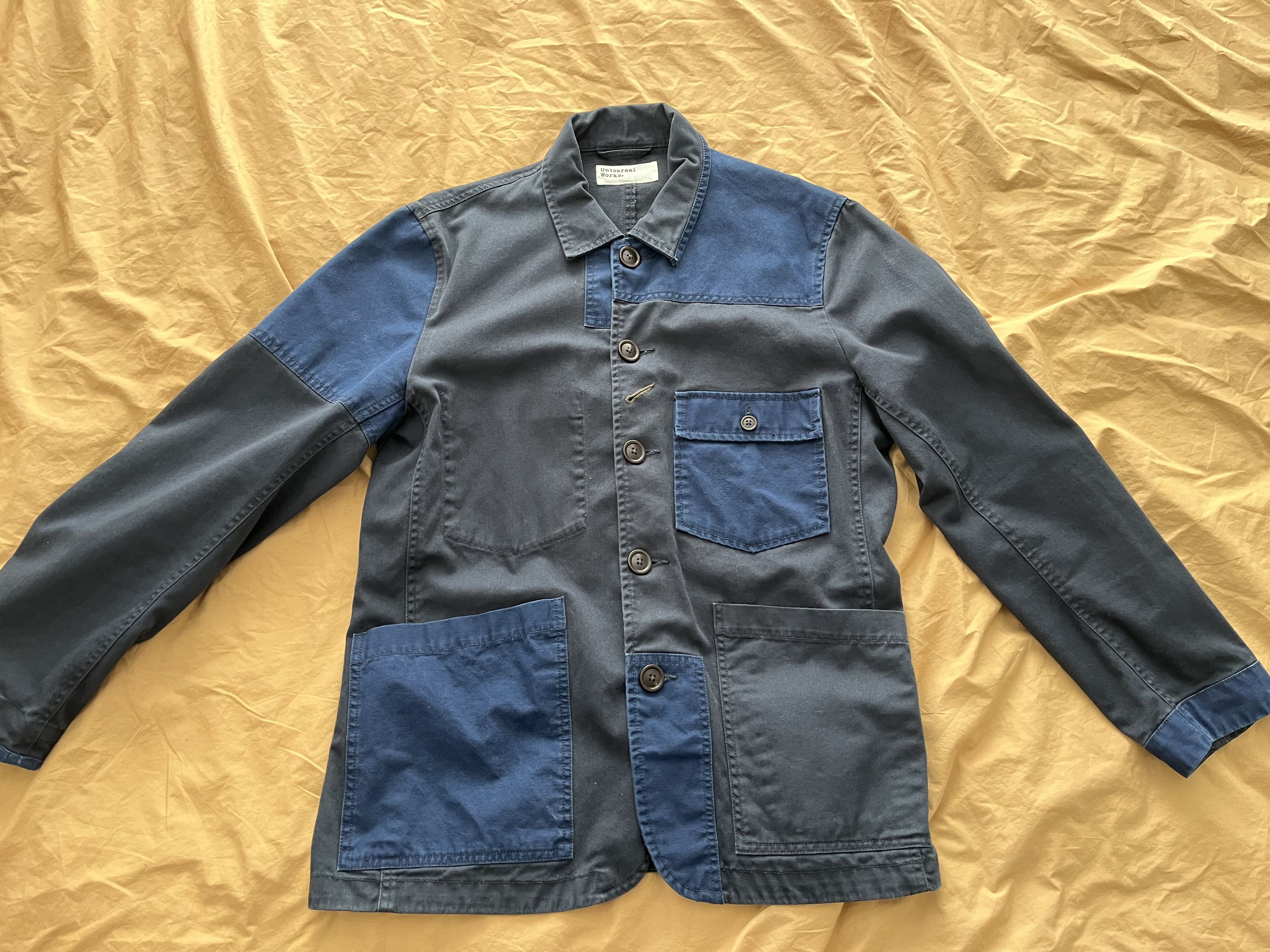 Universal Works Bakers Jacket - Mixed Navy Patchwork Twill Size US M / EU 48-50 / 2 - 1 Thumbnail