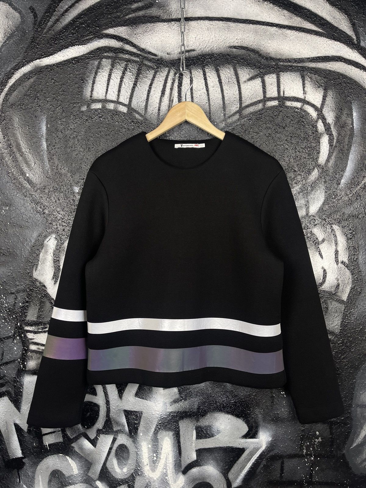 Alexander Wang × T by Alexander Wang T By Alexander Wang Oversized Sweatshirt Reflective Stripe Size S / US 4 / IT 40 - 2 Thumbnail
