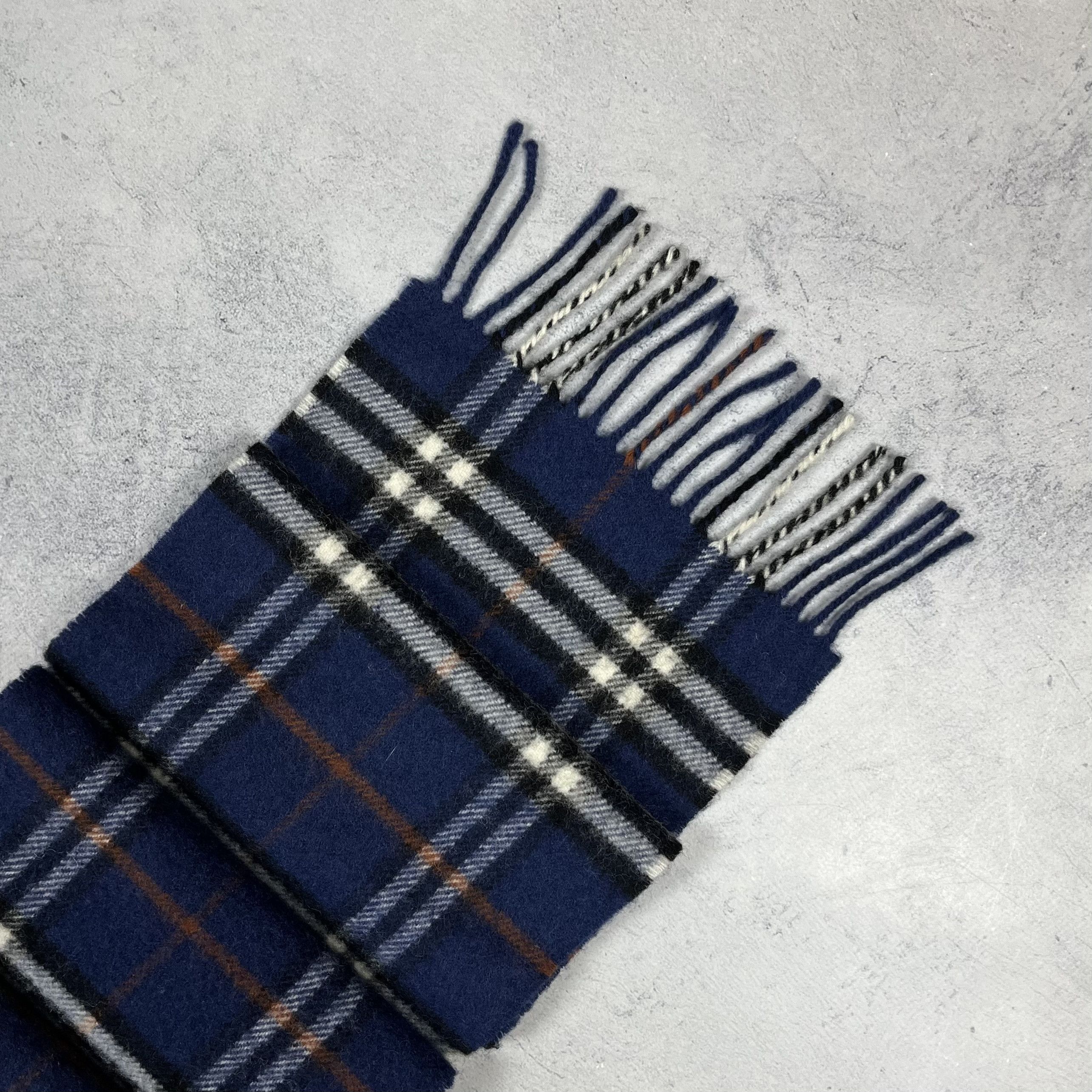 Burberry Vintage Burberrys Nova Check Blue Wool Scarf 90’s Size ONE SIZE - 8 Thumbnail