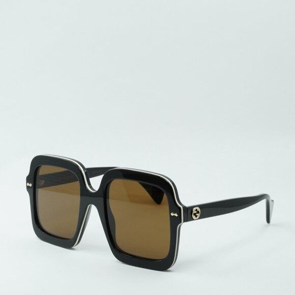 Gucci Gucci GG1241S 001 Sunglasses Black Square Frame, Brown Size ONE SIZE - 1 Thumbnail