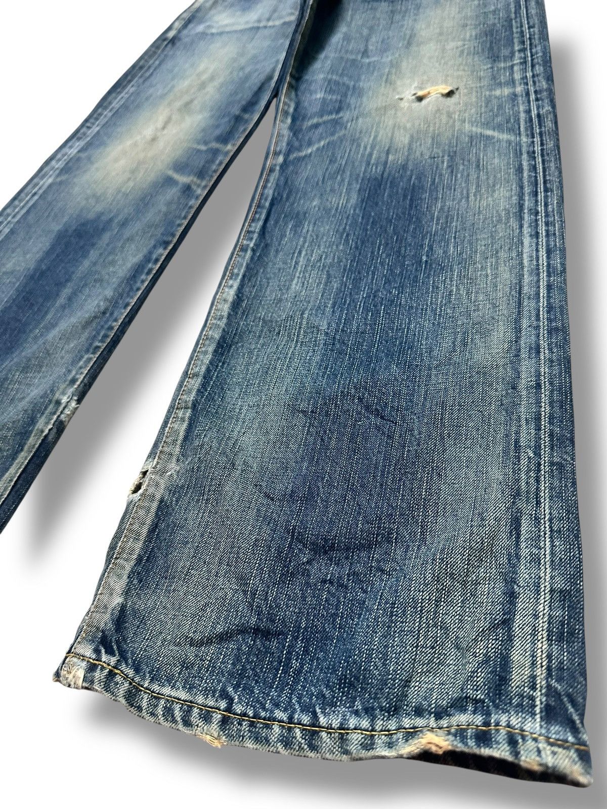 Edwin Edwin 504 Vintage Distressed Straight Jeans With Faded Wash Size US 36 / EU 52 - 13 Thumbnail