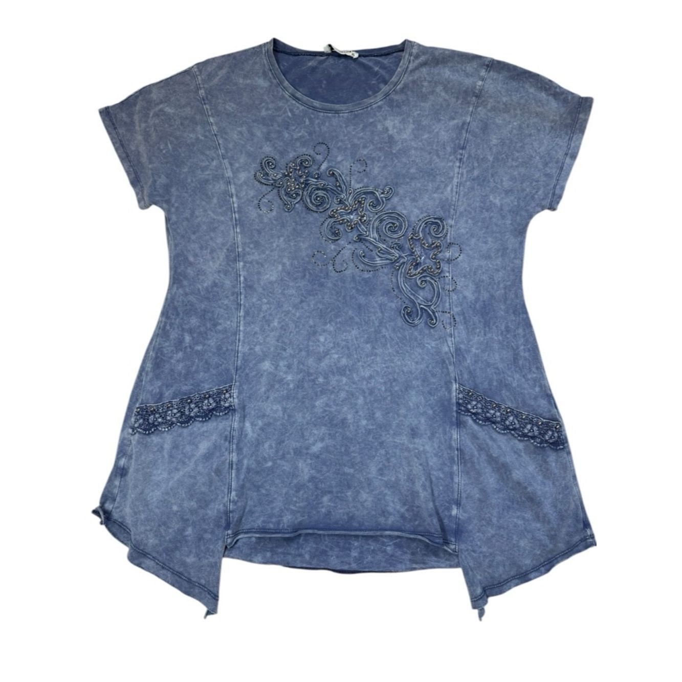 Other Romeo & Life Cotton Indigo Blue Tunic Capri Set Size L Size L / US 10 / IT 46 - 3 Thumbnail