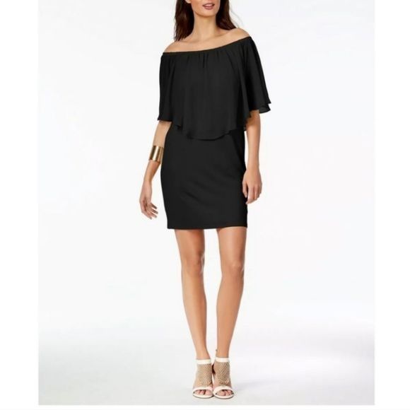 Other Thalia Sodi Chiffon Popover Dress, Black, Sz. S Size S / US 4 / IT 40 - 2 Thumbnail