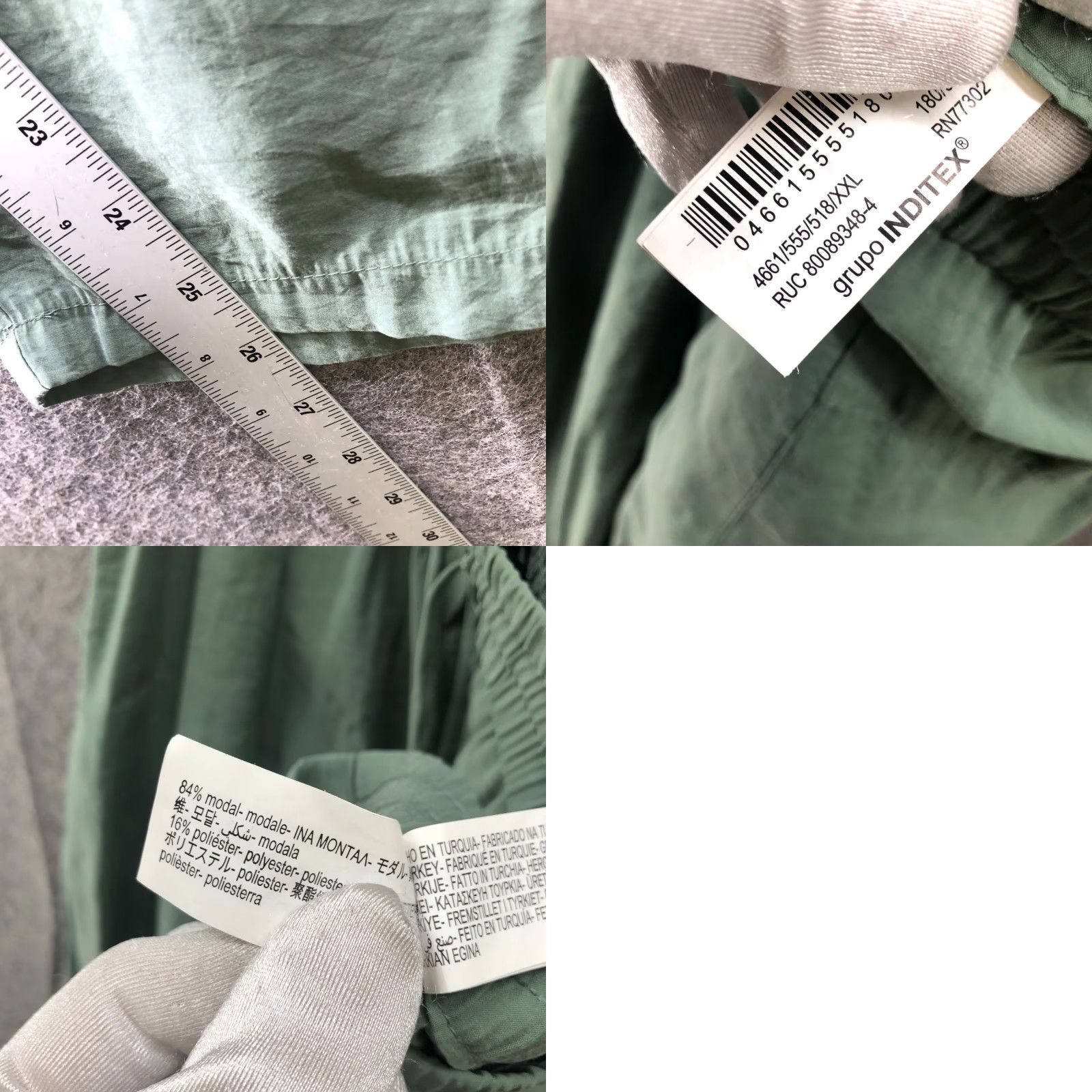 Zara Zara Pants Womens 2XL Straight Ankle Pull On Lightweight Sage Green Drawstring Casual Comfort Size 40" / US 18 - 8 Thumbnail