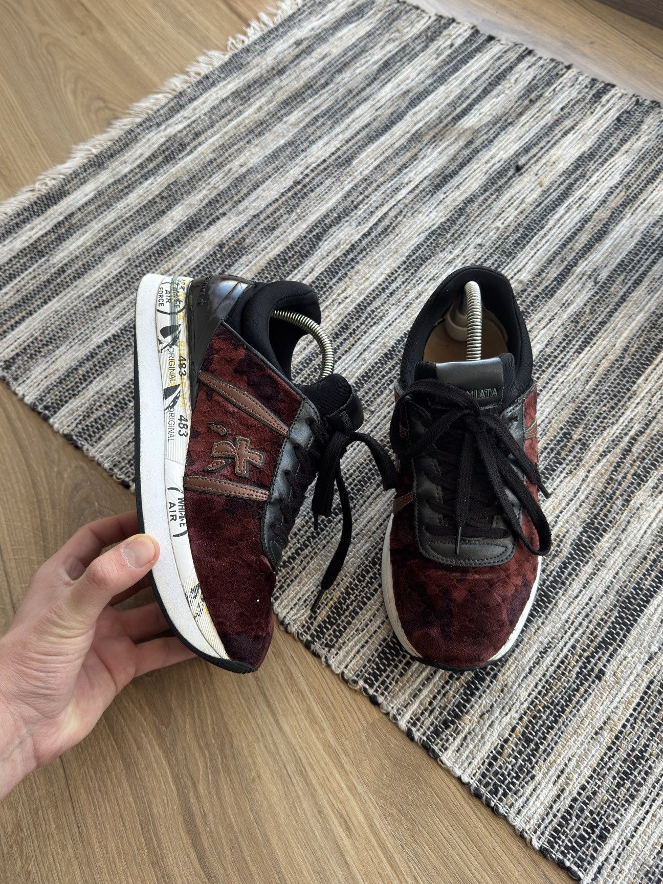 Premiata PREMIATA Woman’s Velour Burgundy Sneakers Shoes Size 37 Size US 6.5 / IT 36.5 - 9 Thumbnail