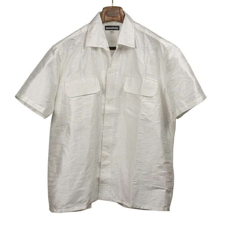 Monitaly - SS 50s Milano relaxed shirt in pearl dupioni silk