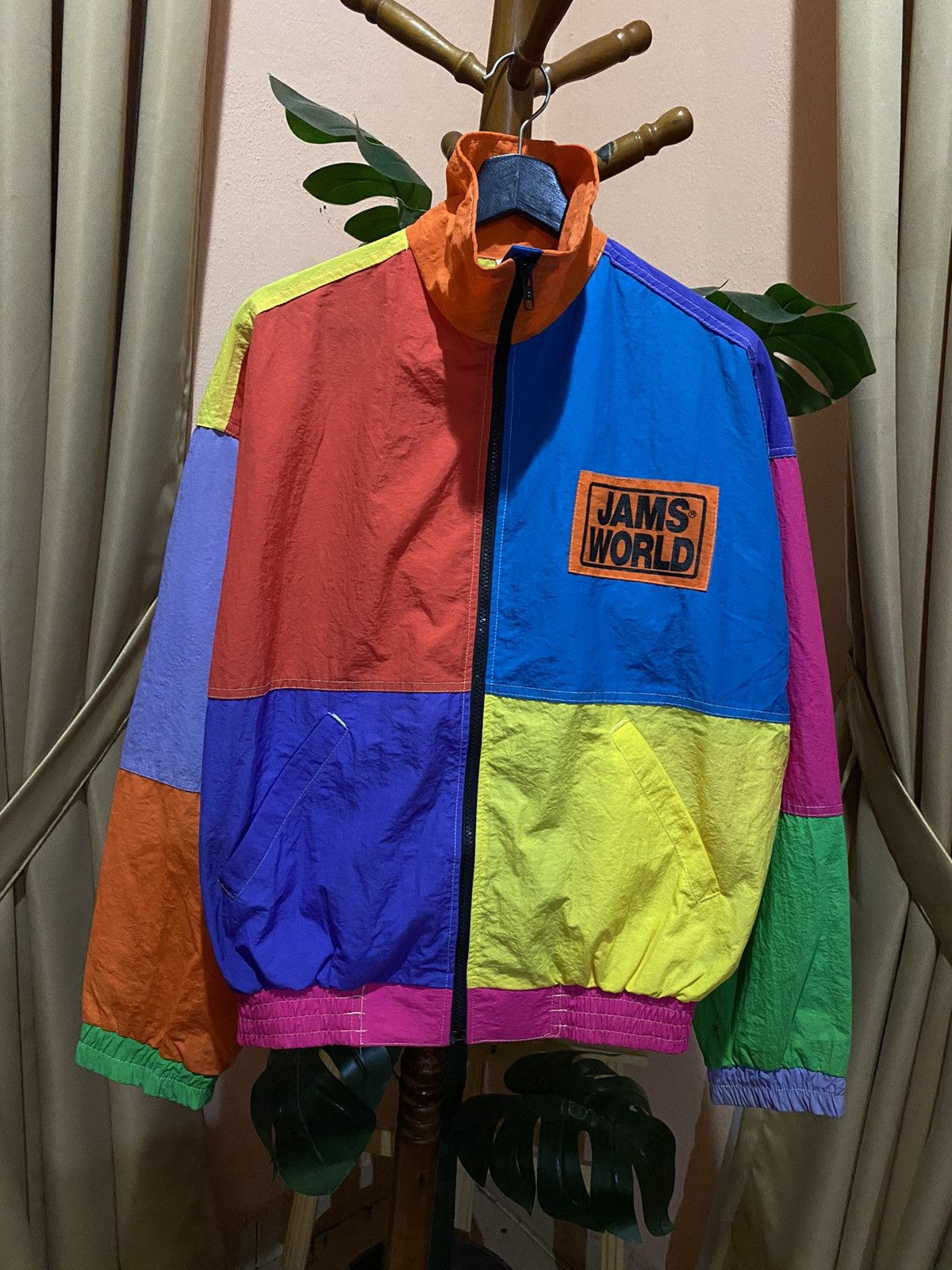 Vintage Jams World Colorblock Jacket – 80s Nylon Windbreaker