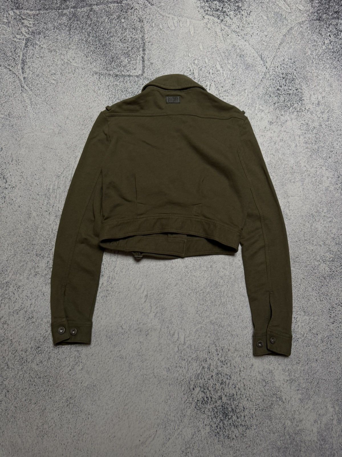 Diesel Archive 90/00s Diesel Cropped Military Green Jacket Y2K RARE Size S / US 4 / IT 40 - 11 Thumbnail