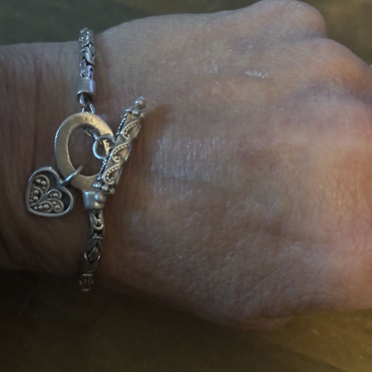 Other 925 Silver CFJ Byzantine toggle heart charm bracelet Size ONE SIZE - 4 Thumbnail