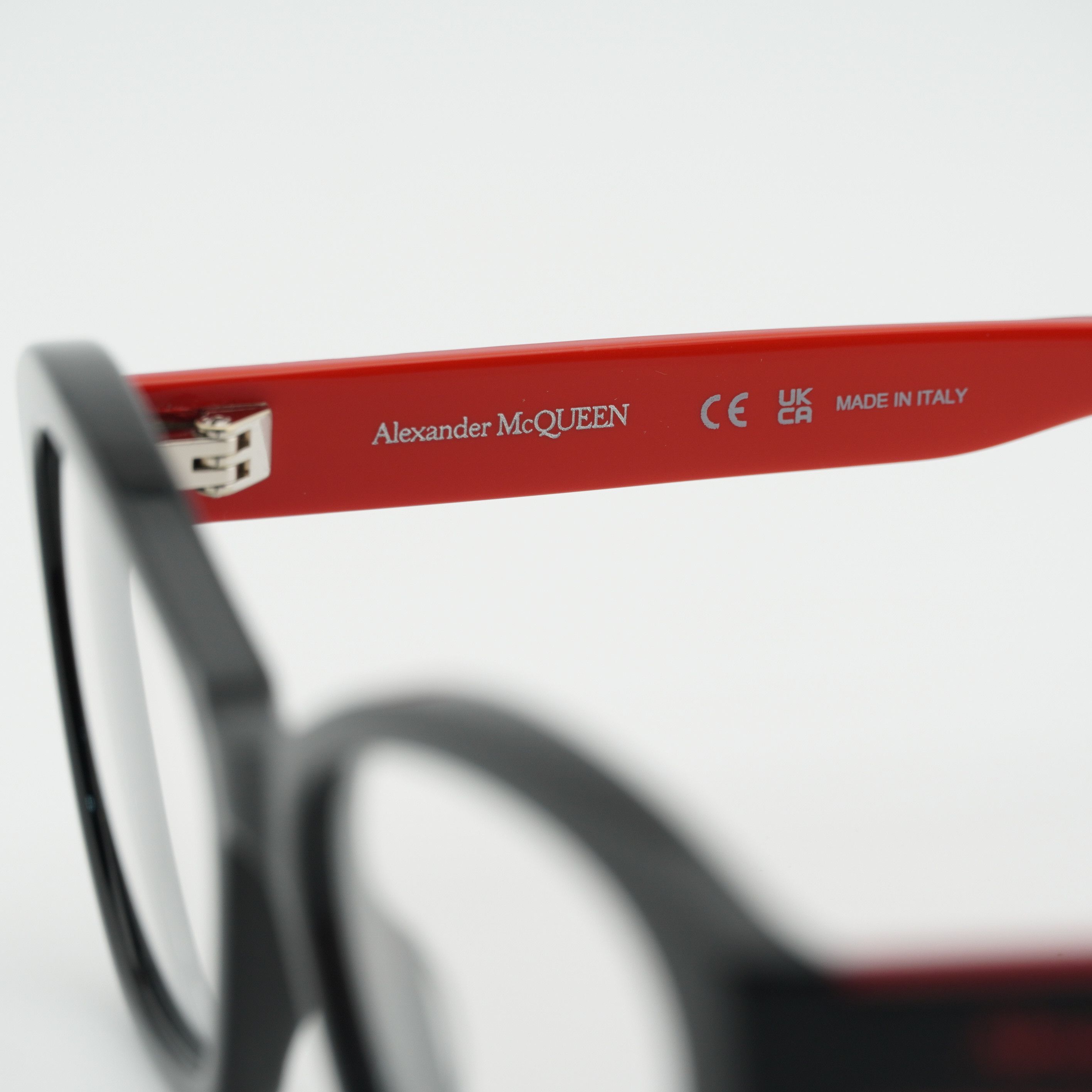 Alexander McQueen Alexander McQueen AM0360O 003 Eyeglasses Black/Red 52mm Size ONE SIZE - 10 Thumbnail