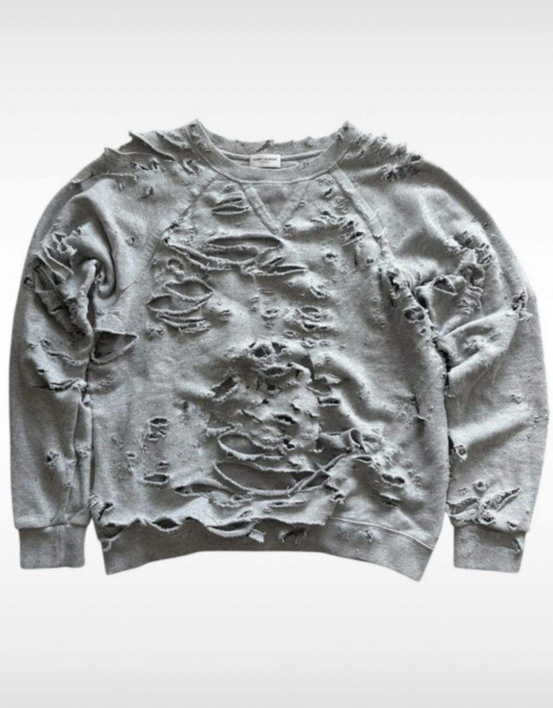 Saint Laurent Paris Saint Laurent SS13 Distressed Crewneck by Hedi Slimane Size US S / EU 44-46 / 1 - 1 Thumbnail
