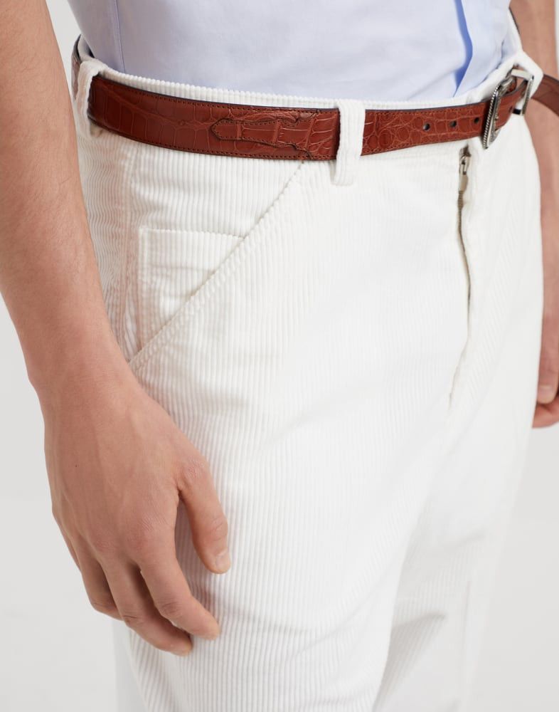 Brunello Cucinelli o1w1db10825 Corduroy Pants in White Size US 30 / EU 46 - 3 Thumbnail