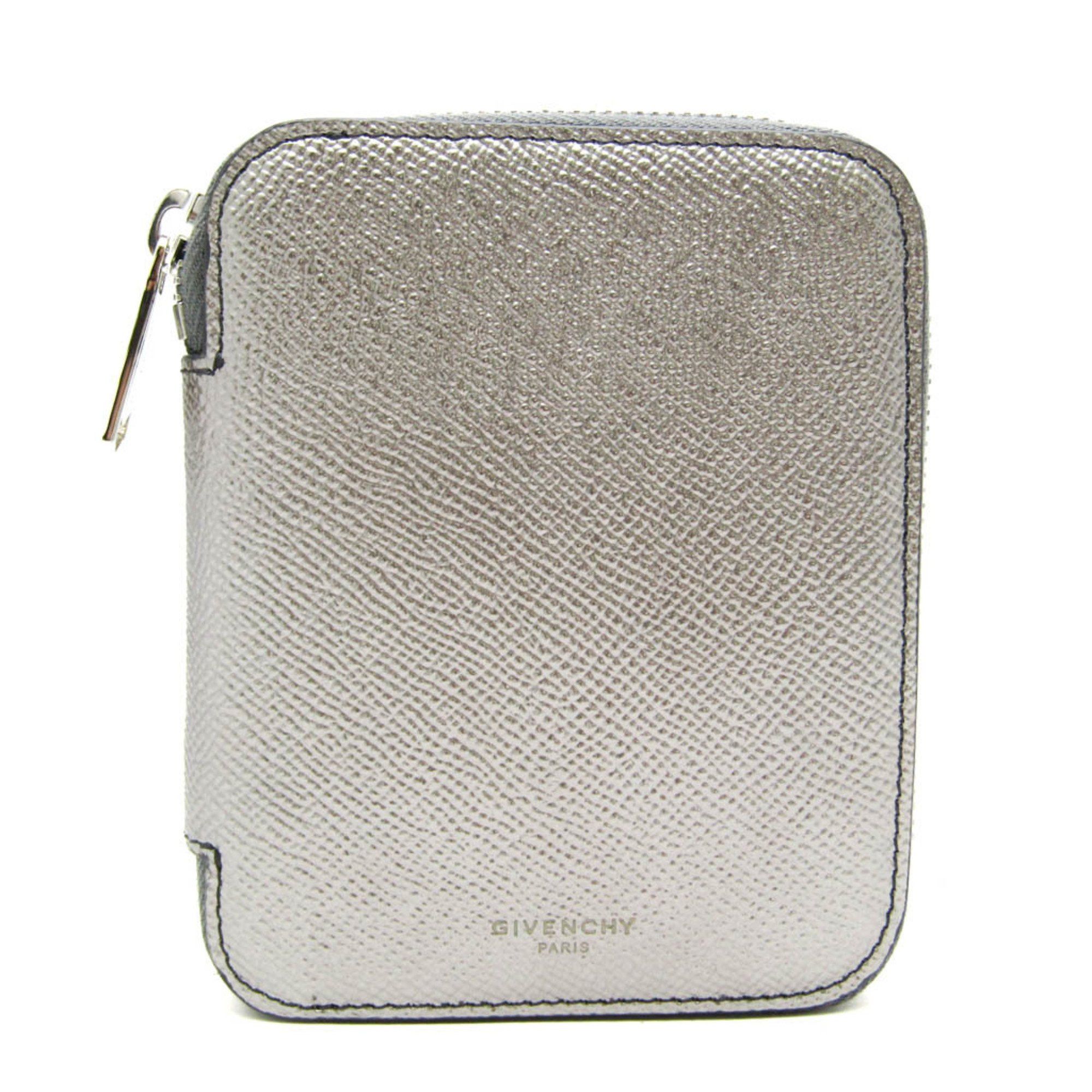 Givenchy Givenchy Round zipper wallet BK606SK134 Women's Leather Middle Wallet (bi-fold) Gunmetal,Silver Size ONE SIZE - 1 Thumbnail