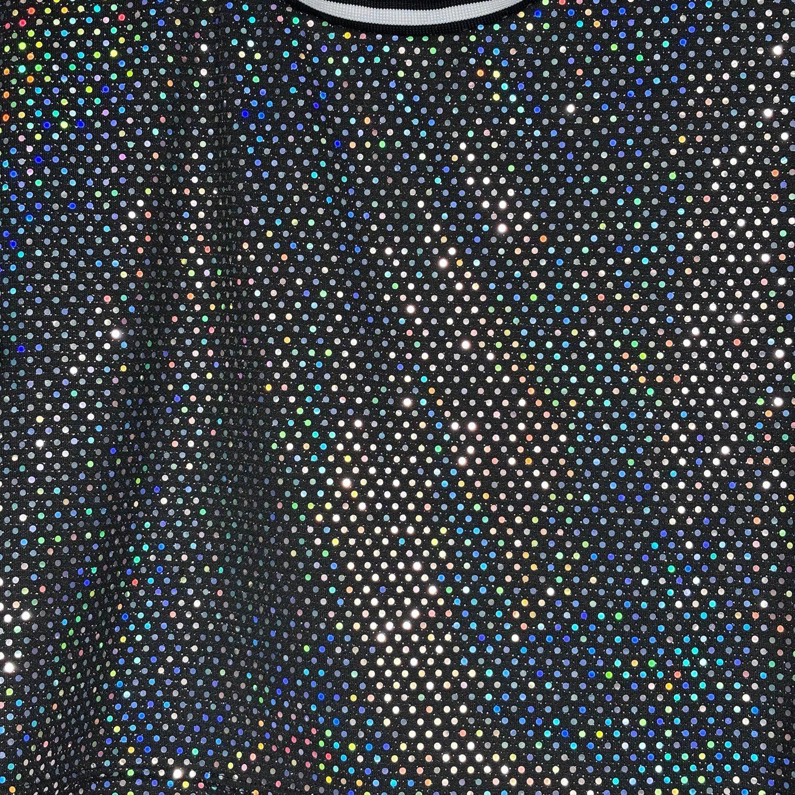 Stuart Weitzman Weissman XL Black Holographic Sequin Crop Top Size ONE SIZE - 2 Thumbnail