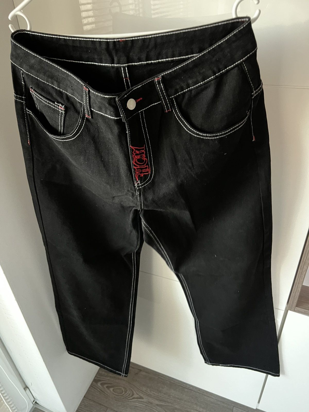 Other Avant Garde Embroidered Opium Black Denim HCH Japan Jeans Size US 34 / EU 50 - 12 Thumbnail