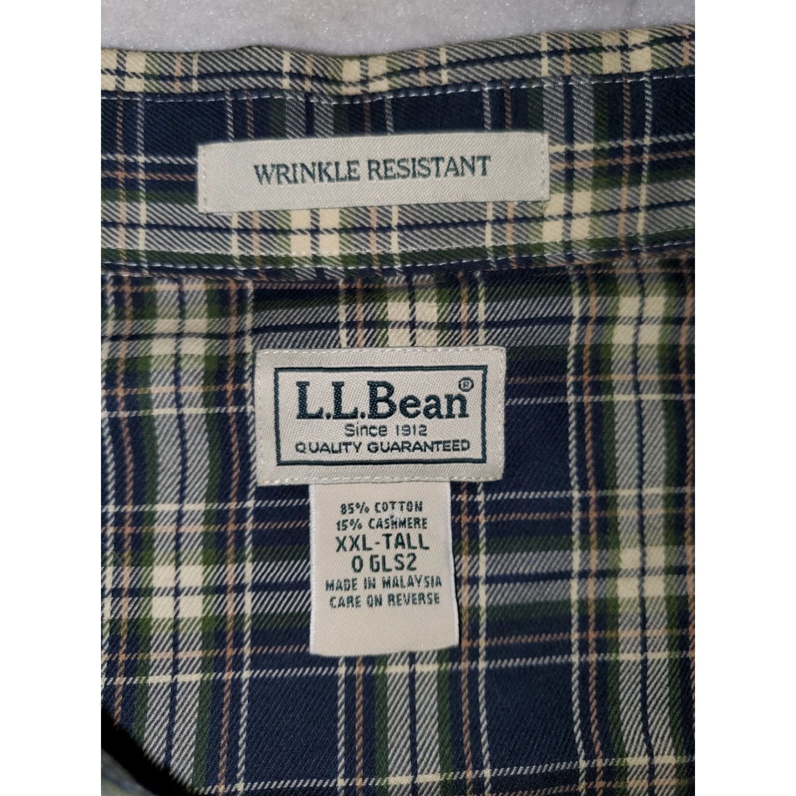 Vintage LL Bean Flannel Shirt Mens 2XL Tall Cotton Plaid 1 Pocket Long Sleeve Shirt Size US XXL / EU 58 / 5 - 3 Thumbnail