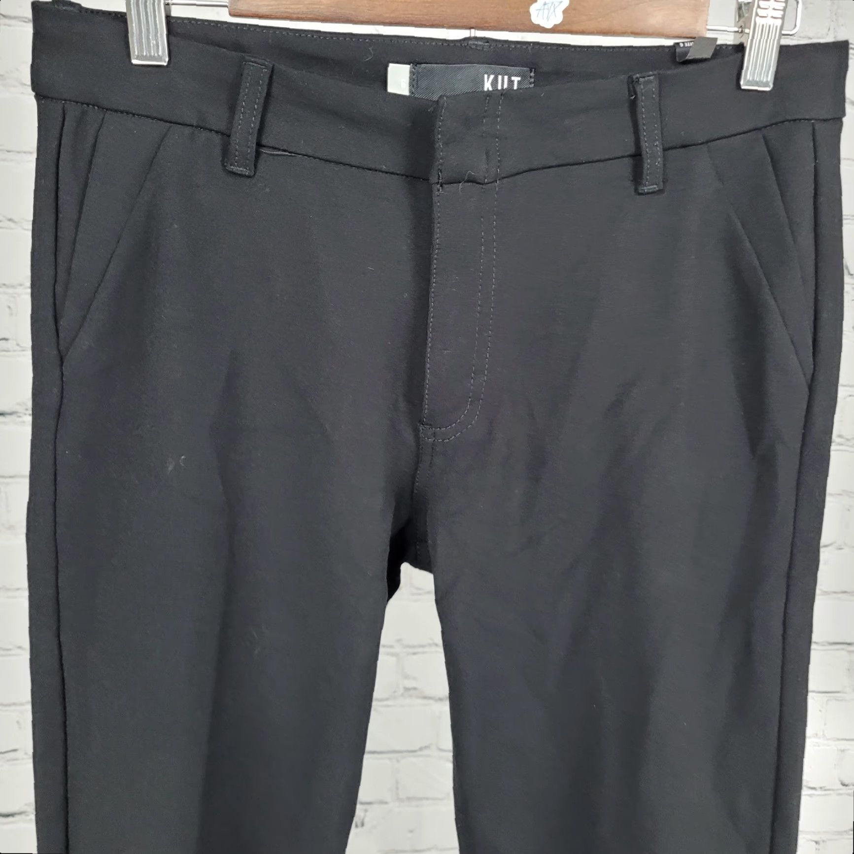 Vintage KUT From The Kloth Black Elizabeth Straight Leg Stretch Pants 6 (30x27) NWT Size 28" / US 6 / IT 42 - 5 Thumbnail