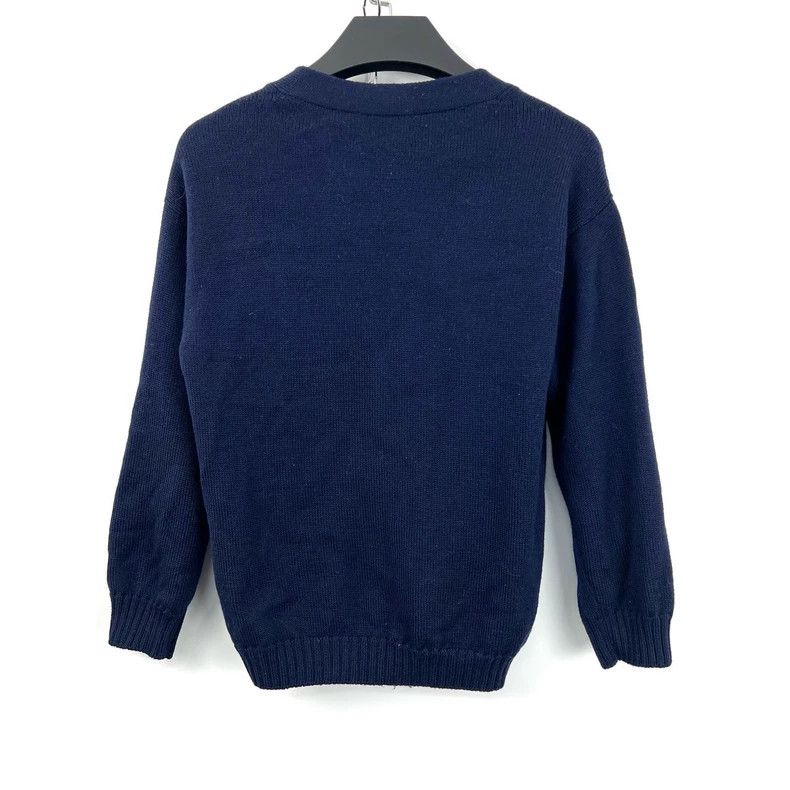 Loewe LOEWE Dark Blue Embroidered Small Logo Knit Cardigan Size S / US 4 / IT 40 - 2 Thumbnail