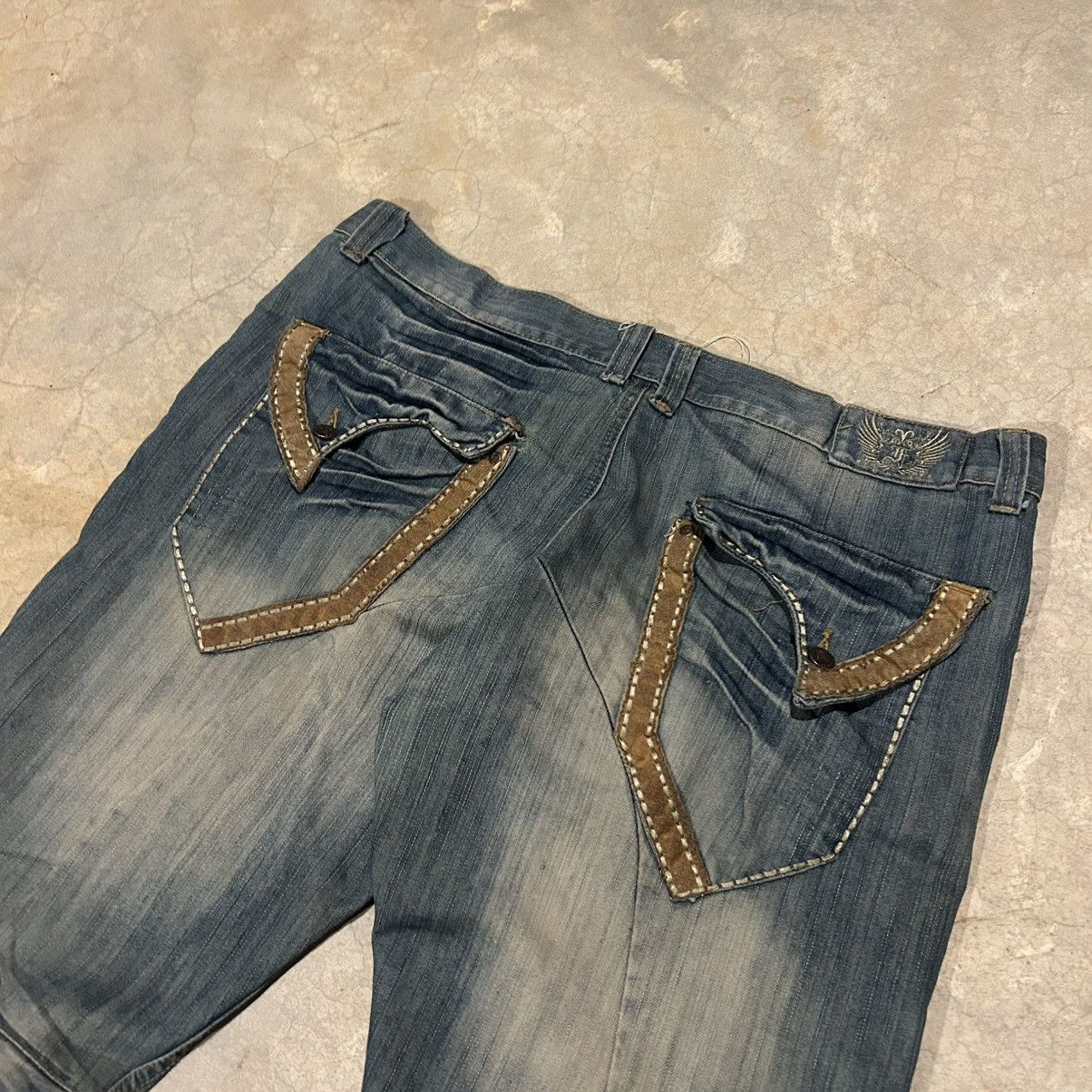 Japanese Brand × Southpole × Vintage Crazy Vintage Y2K Flap Pocket Baggy Faded Jeans Cyber Skater Size US 40 / EU 56 - 4 Thumbnail