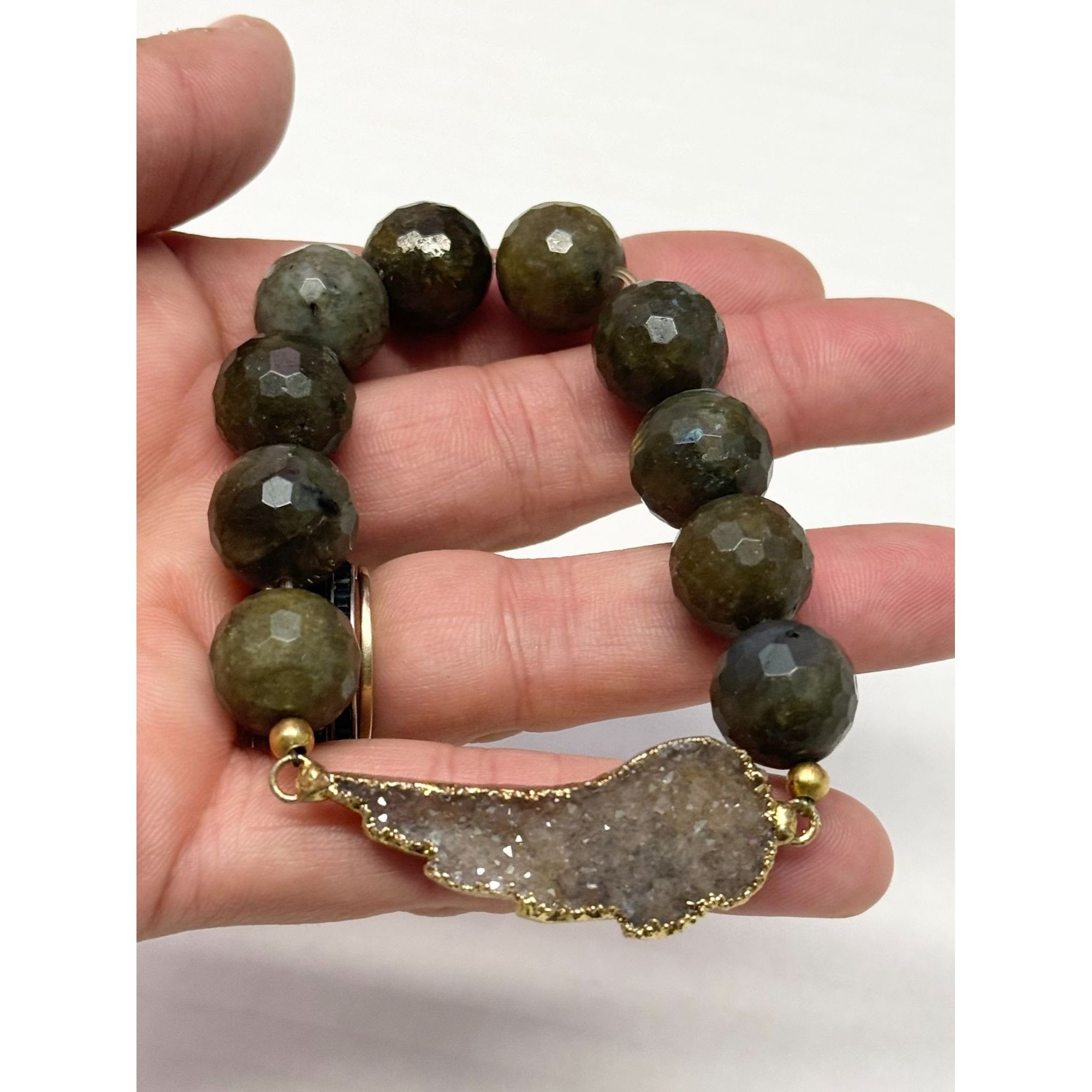 Vintage Vintage semi precious druzy stretch bracelet Size ONE SIZE - 5 Thumbnail