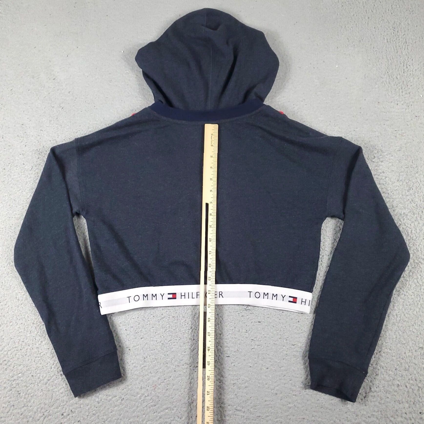 Tommy Hilfiger Tommy Hilfiger Womens Medium Blue Sweater Crop Top Pullover Hoodie Size M / US 6-8 / IT 42-44 - 5 Thumbnail