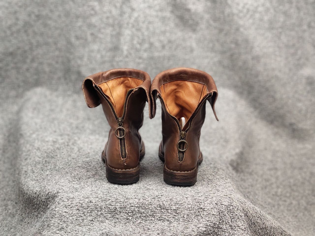 Fiorentini + Baker Fiorentini + Baker Design Ella Brown Leather Ankle Zip Boots Size US 5 / IT 35 - 10 Thumbnail
