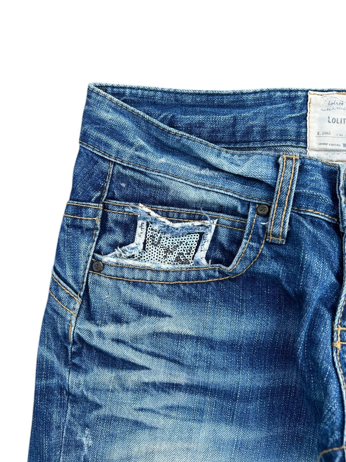 Kapital YOSHITOMO NARA LOLITA Exotic Vintage Distressed Denim Jeans Size US 30 / EU 46 - 6 Thumbnail