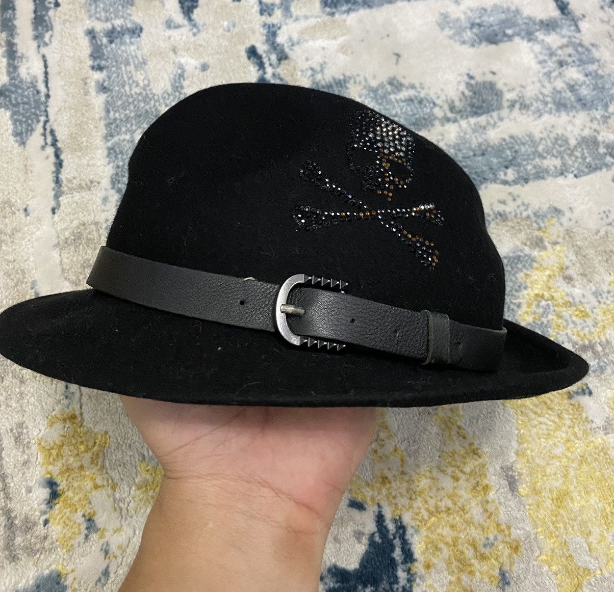 Takahiromiyashita The Soloist. Vtg Roen X Semantic Design fedora skull and bone hat Size ONE SIZE - 3 Thumbnail