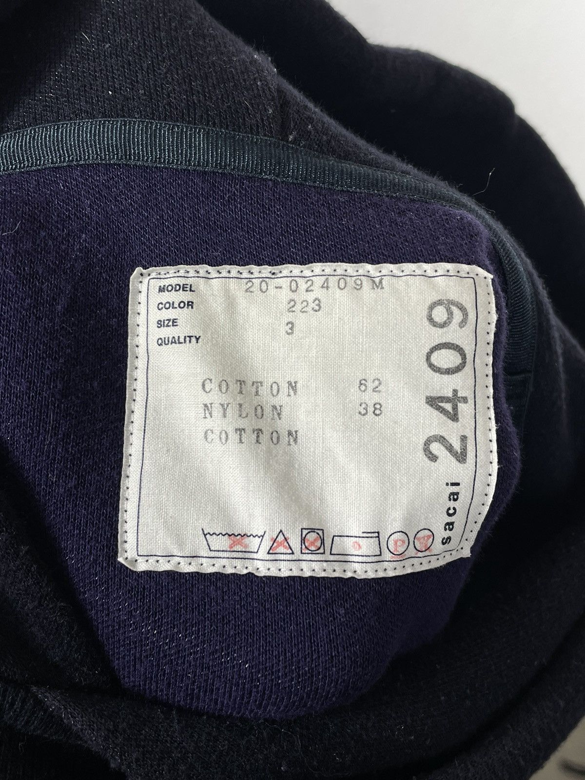 Designer × Japanese Brand × Sacai Sacai Navy Sponge Hoodie Sweatshirt Japanese Band Size US L / EU 52-54 / 3 - 9 Thumbnail