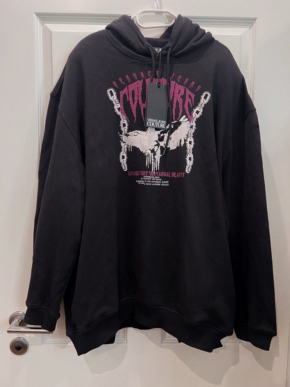 Versace Jeans Couture Versace Jeans Couture Oversized Hoodie with Rhinestones. Size M / US 6-8 / IT 42-44 - 1 Thumbnail