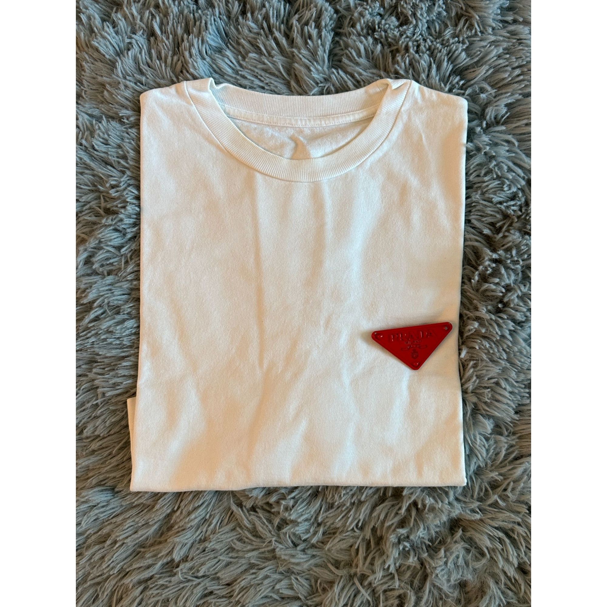 Prada PRADA SS22 Women's Logo Crew Neck T-Shirt White Size XS / US 0-2 / IT 36-38 - 3 Thumbnail