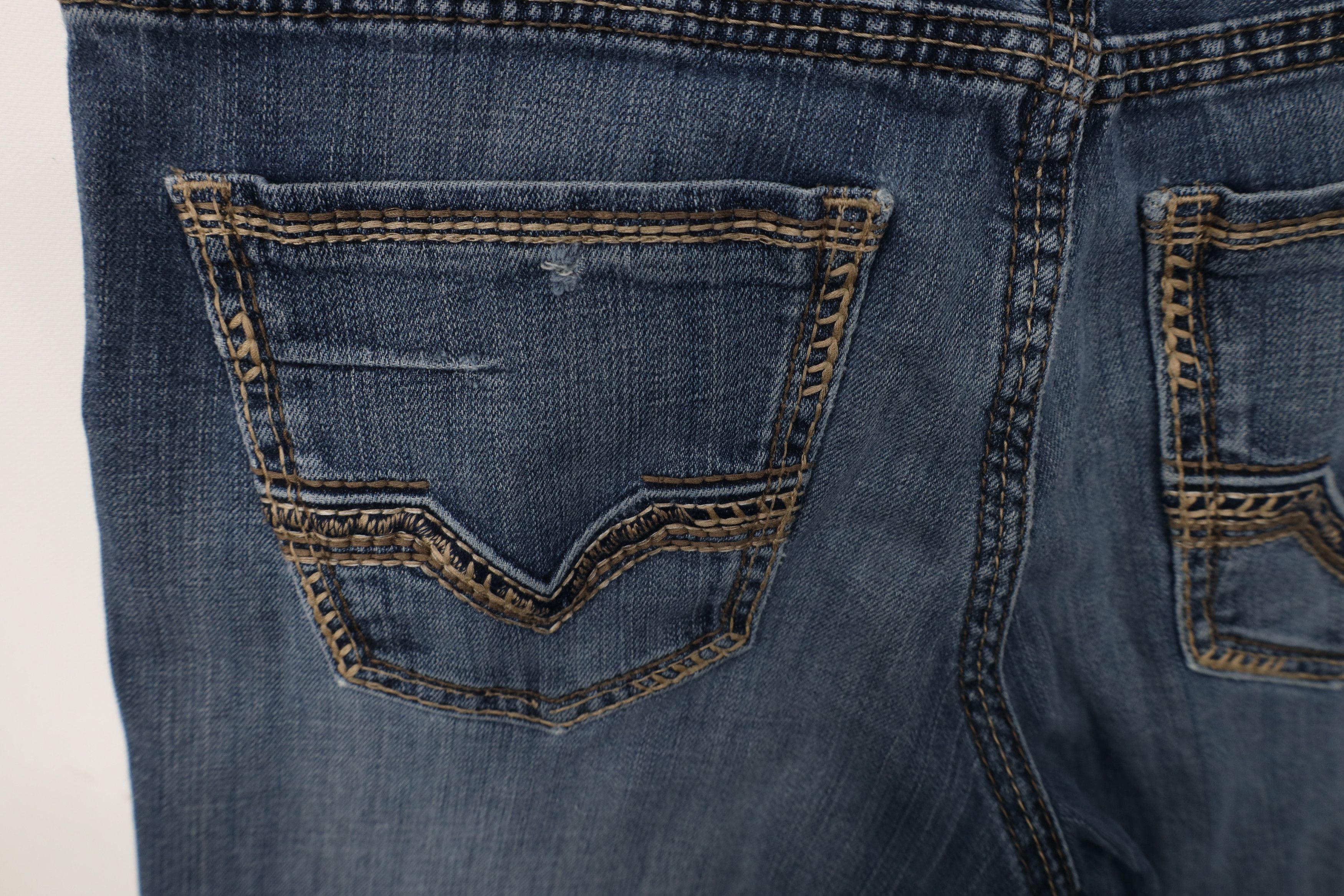 Vintage Buckle BKE Thick Stitch Jake Straight Leg Denim Jeans Blue Size US 33 - 12 Thumbnail