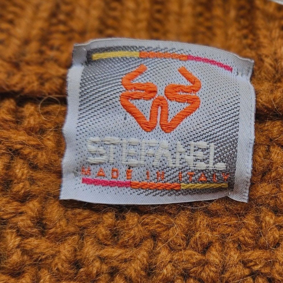 Vintage Stefanel Italy Vintage 80s Wool Alpaca Cable Knit Ochre Pull Size US XL / EU 56 / 4 - 2 Thumbnail