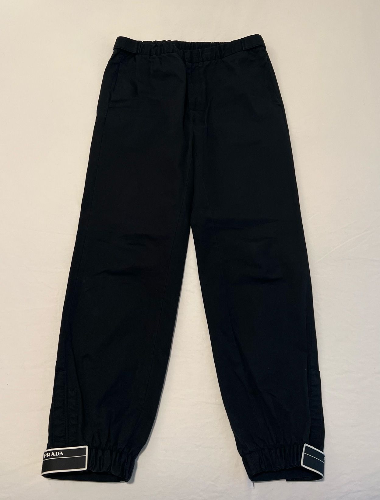 Pre-owned Prada Nylon Gabardine Track Pants In Black