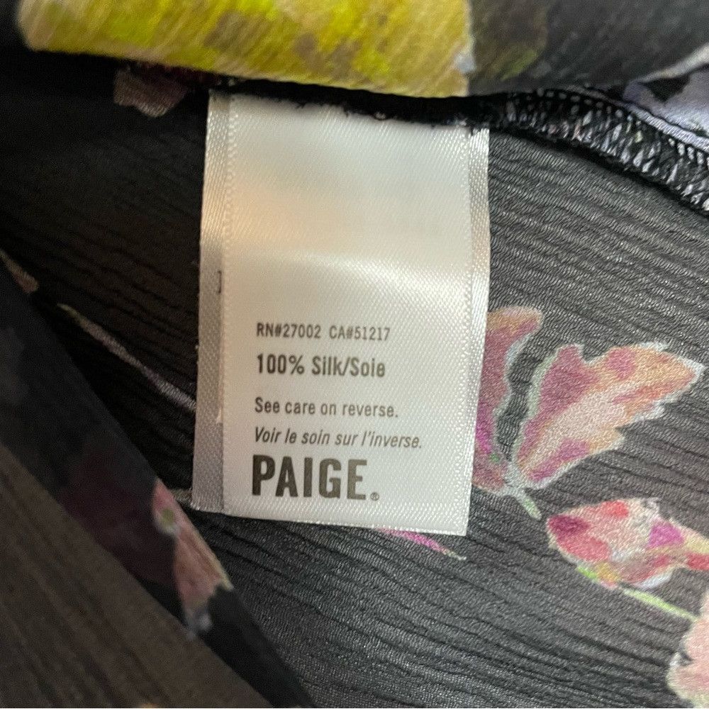 Paige NWT New $229 Paige 100% Silk Genie Floral-Print Ruffled Top Size M / US 6-8 / IT 42-44 - 8 Thumbnail