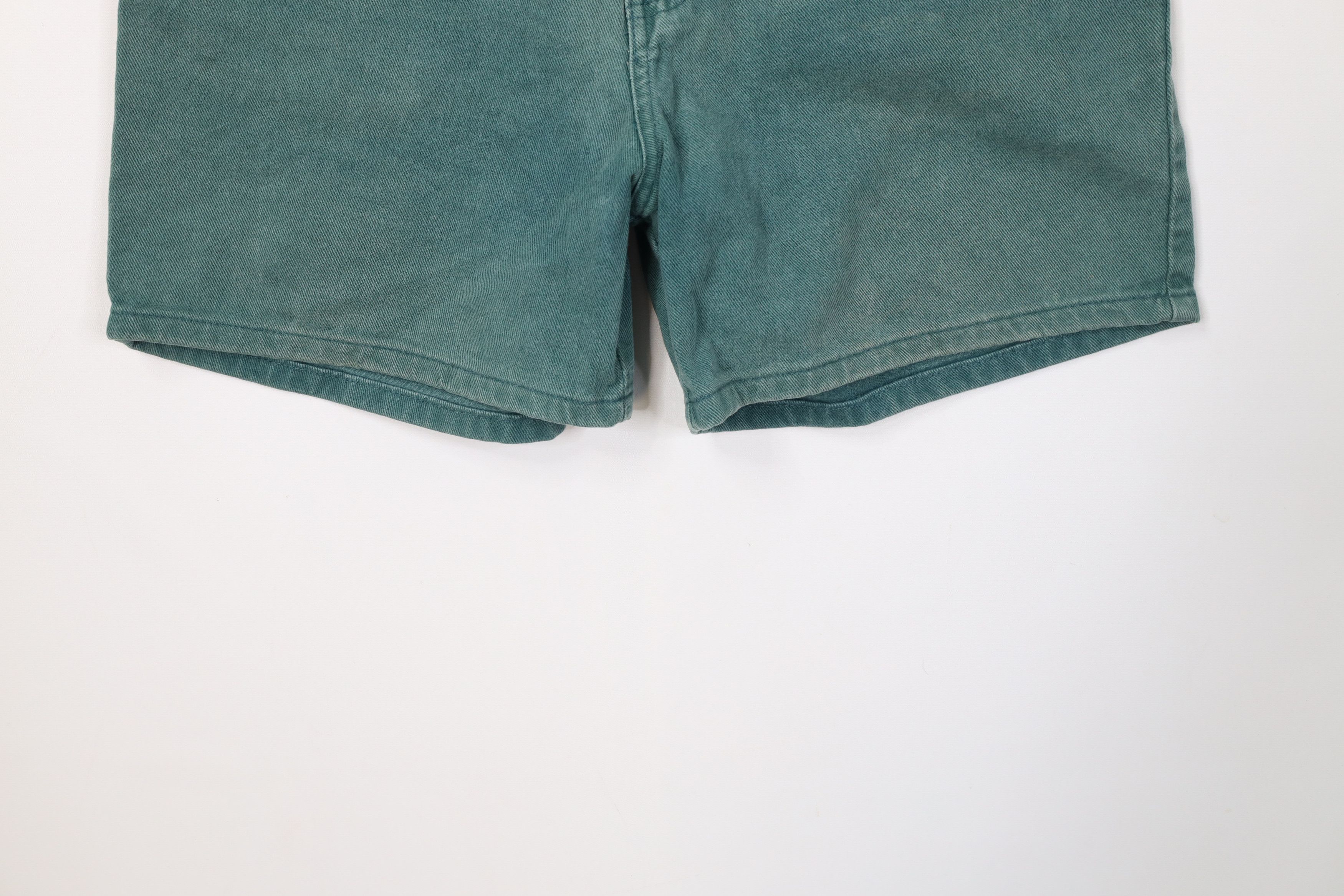 Vintage Vintage 90s Streetwear Denim Jean Shorts Jorts Green Cotton Size 32" / US 10 / IT 46 - 4 Thumbnail
