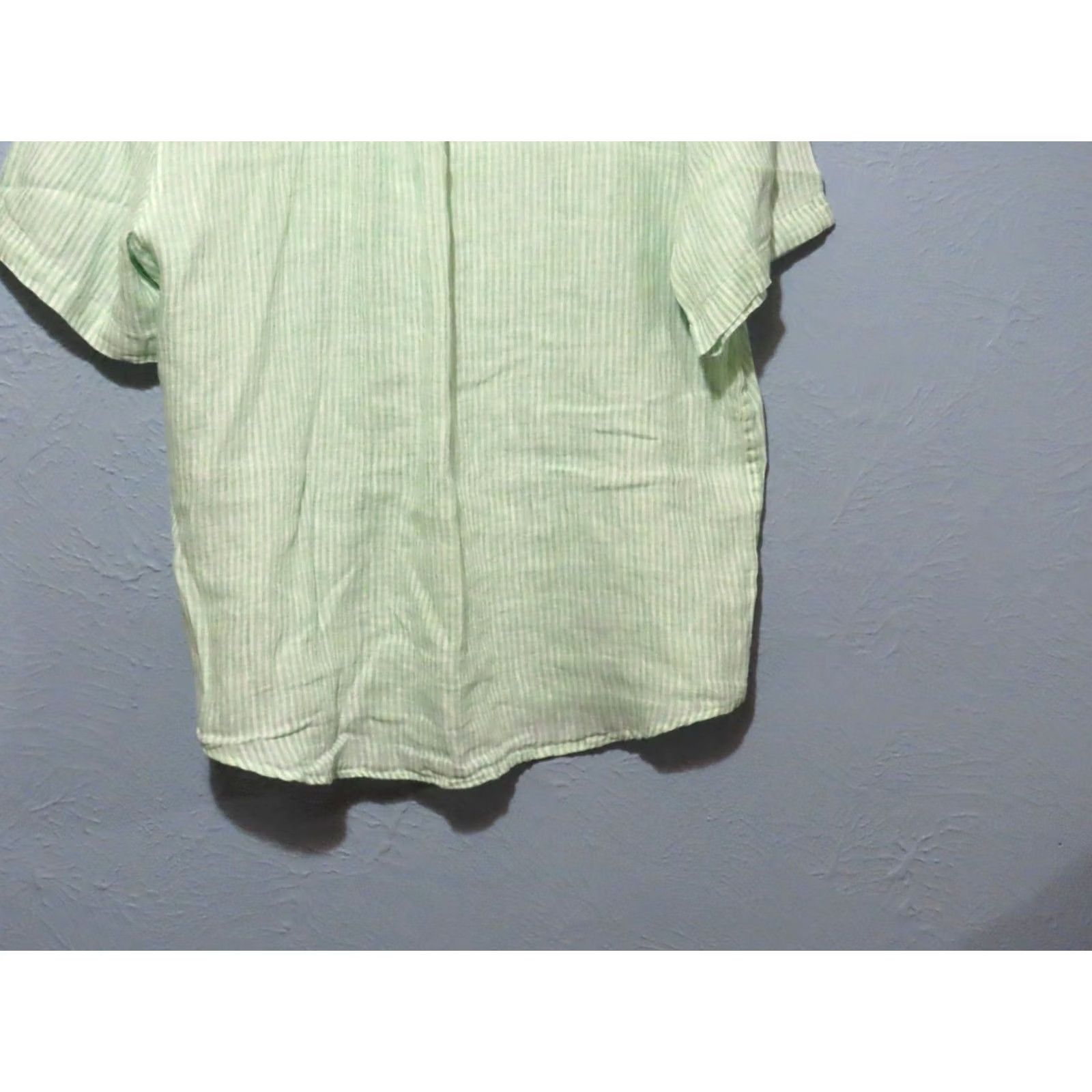 Panama Jack Panama Jack Shirt Men 2XL Green Striped Linen Button-Up Short Sleeve Casual Hawaiian Camp Shirt Size US XXL / EU 58 / 5 - 7 Thumbnail
