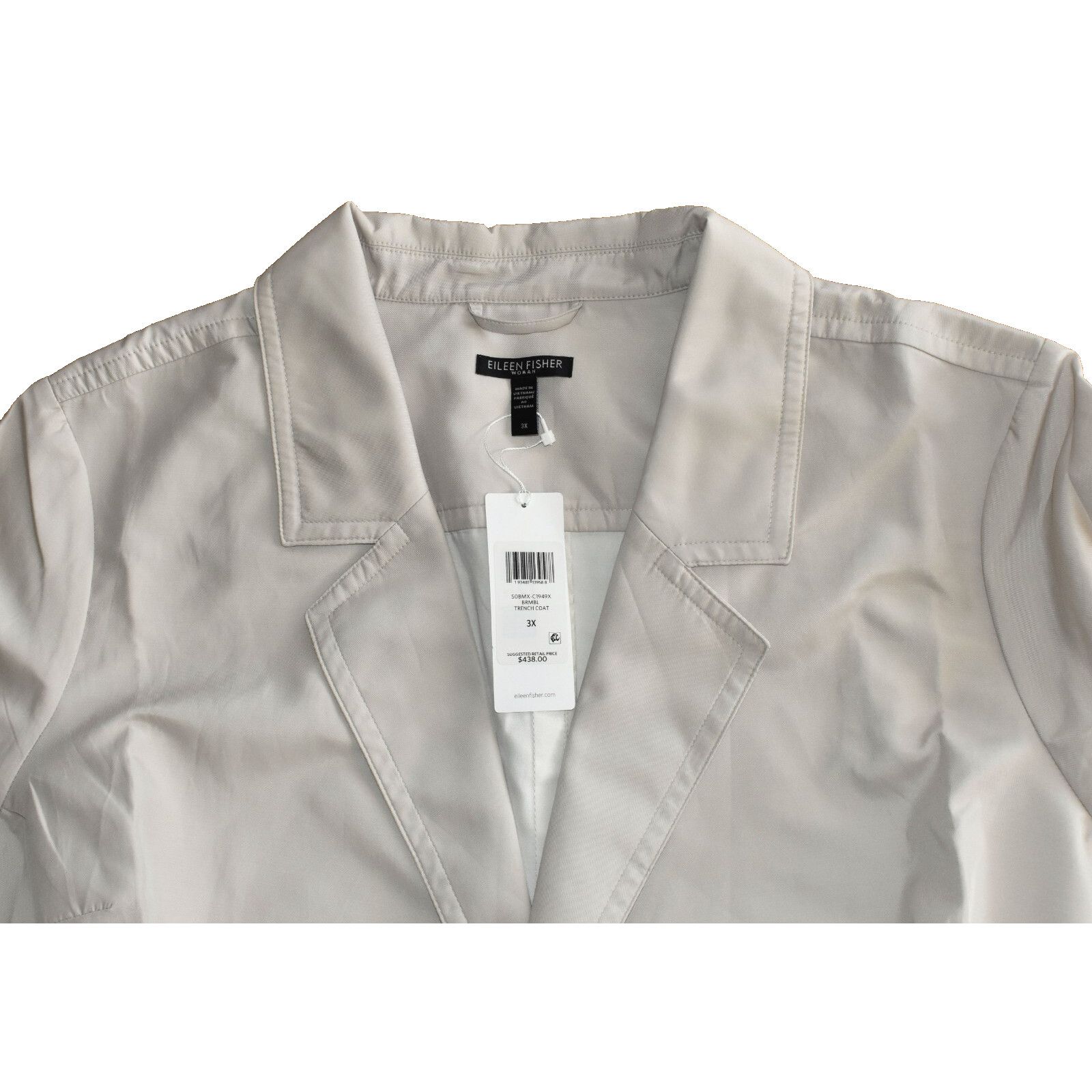 Eileen Fisher NWT EILEEN FISHER Bramble Self Belted Trench Coat Sz 3X $438 Size 3XL / US 20-22 - 4 Thumbnail