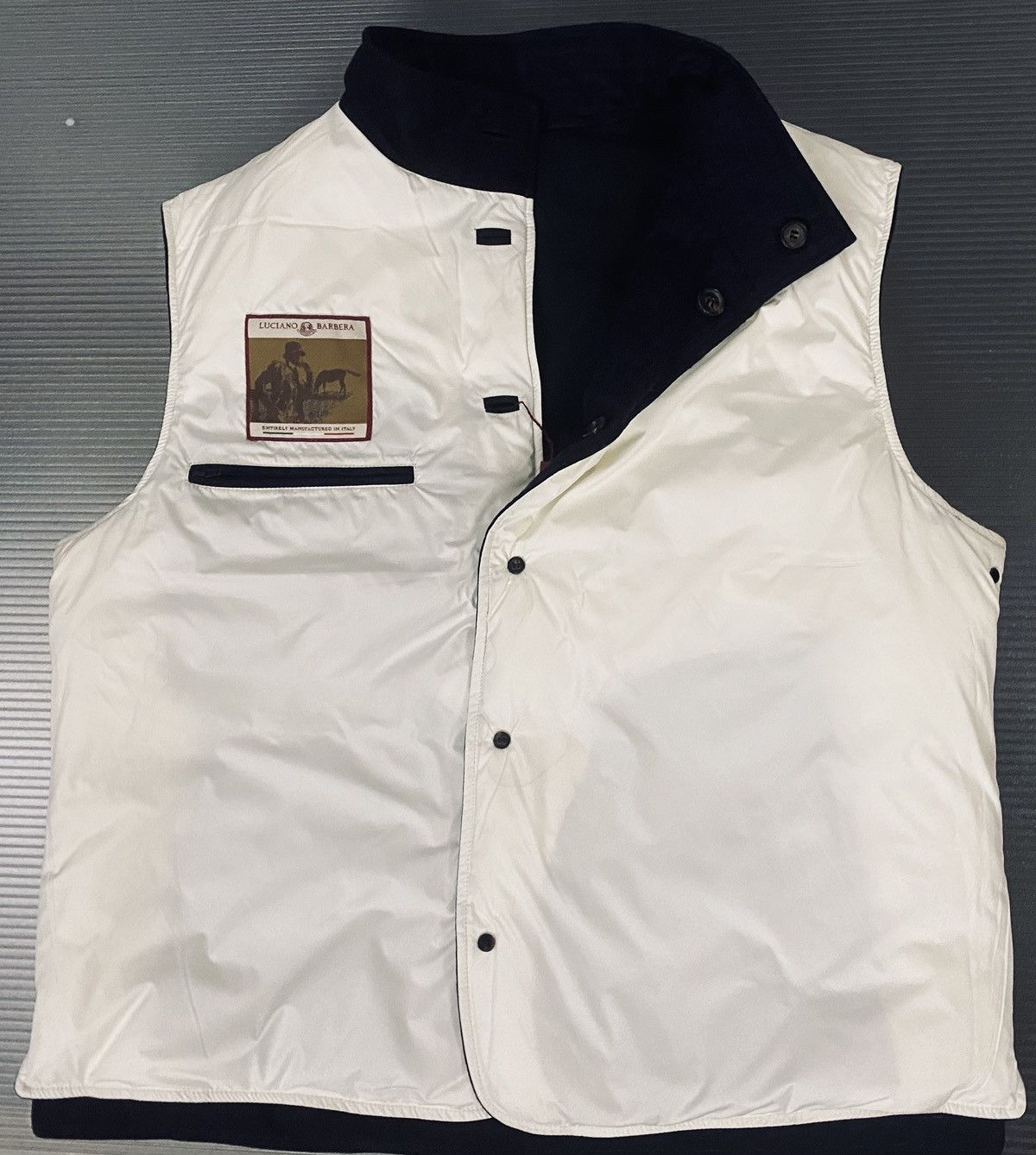 Luciano Barbera Luciano Barbera 🇮🇹 Wool Check Duck Down Filled Gilet 56 NEW Size US XL / EU 56 / 4 - 7 Thumbnail
