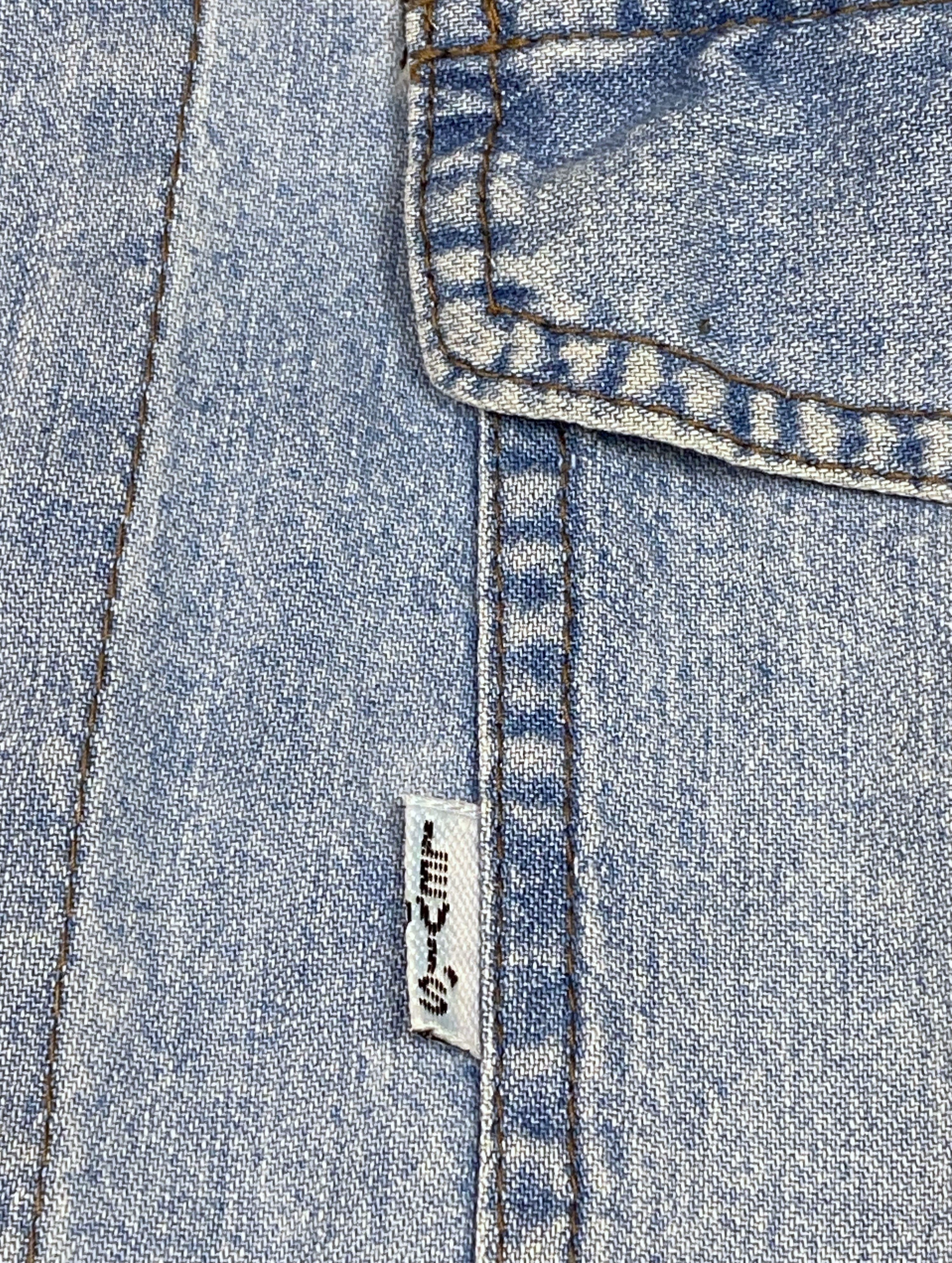 Jean 80s Vintage LEVI'S Big E White Tab Light Blue Denim Shirt Size US L / EU 52-54 / 3 - 5 Thumbnail