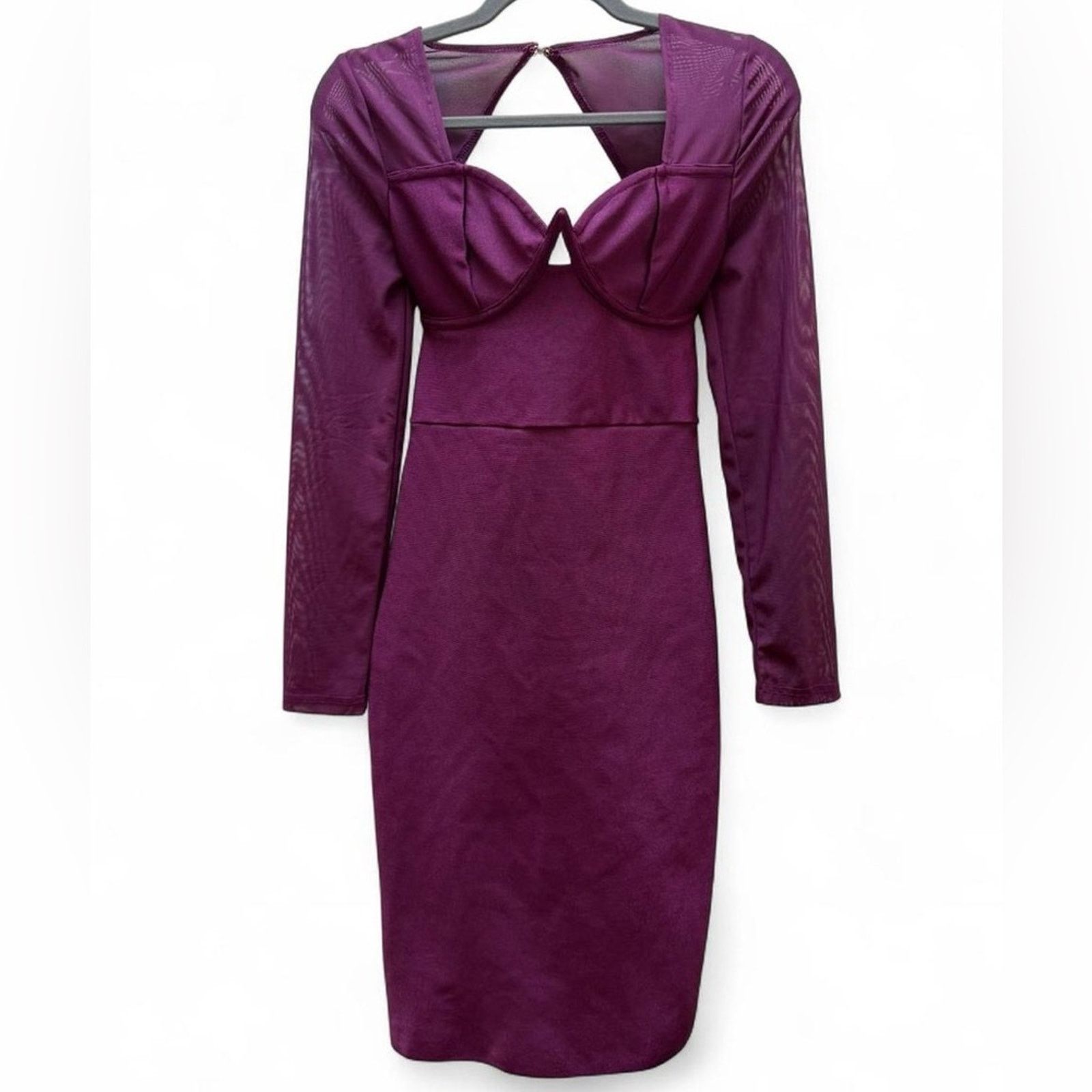 Fashion Nova Fashion Nova Burgundy Bodycon Dress Size S Clubwear Bandage Size S / US 4 / IT 40 - 1 Thumbnail