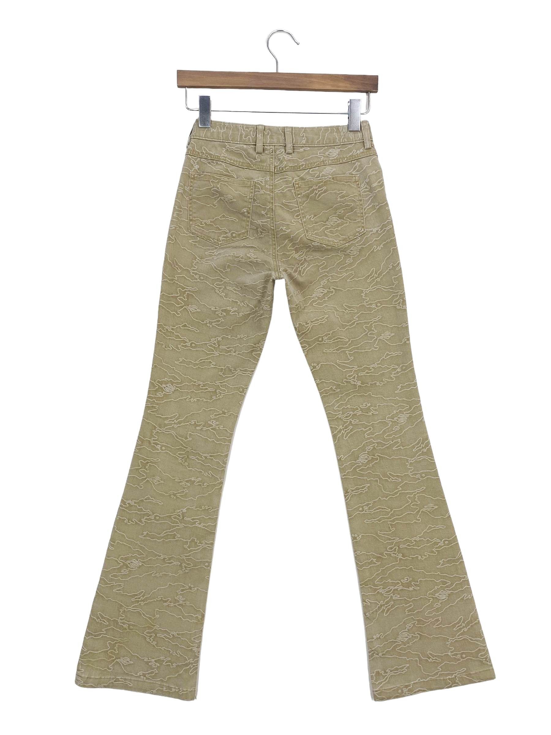 image of Et Boite Paisley Denim Flare Jeans in Brown, Women's (Size 26)