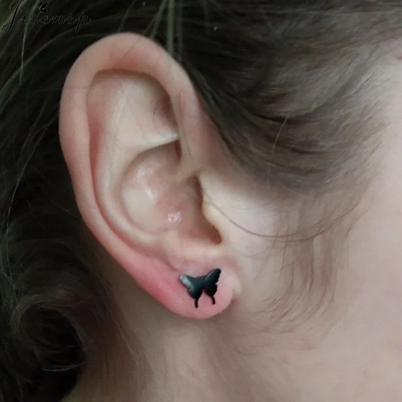 Jewelry Mini Butterfly Stud Earrings Charm Earring Gift Size ONE SIZE - 1 Thumbnail